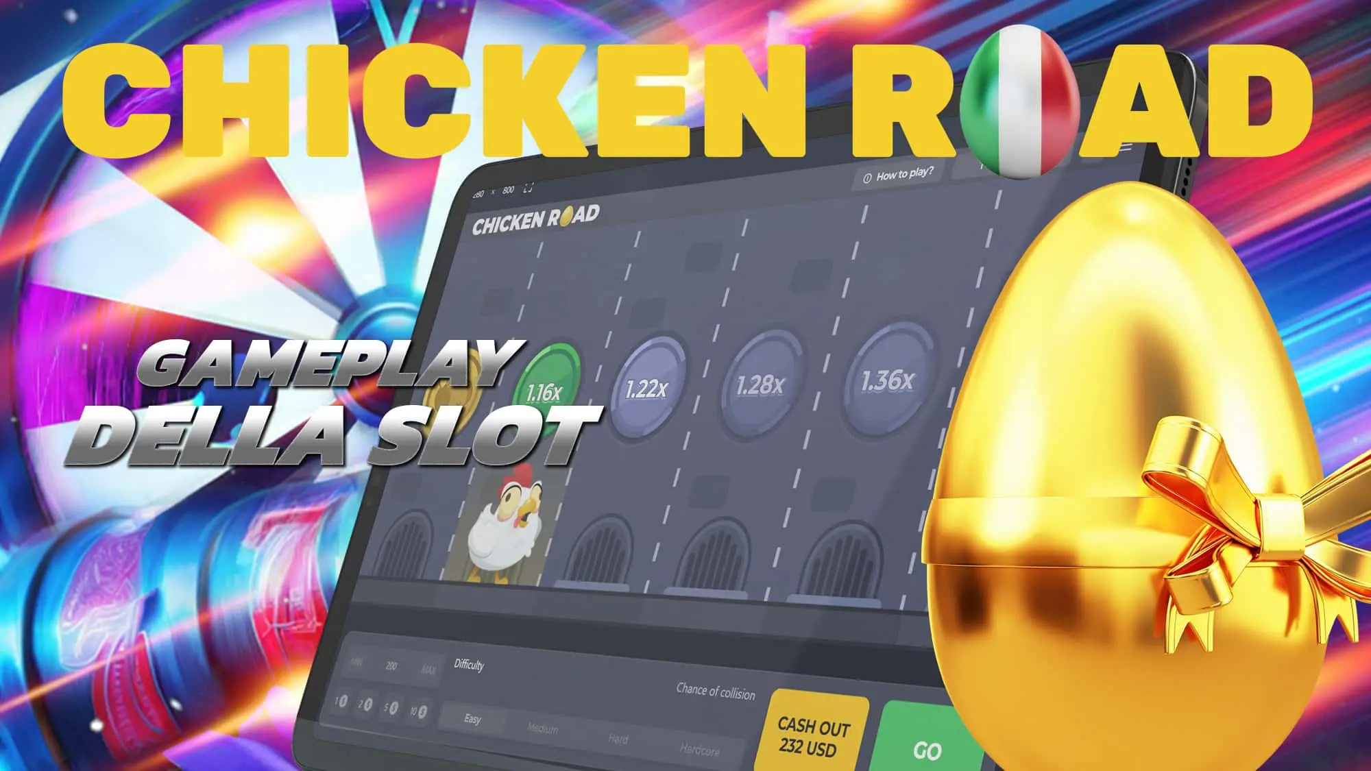 Il tema della slot Chicken è semplice e diretto. Il protagonista è una gallina coraggiosa alla ricerca di un uovo d'oro.